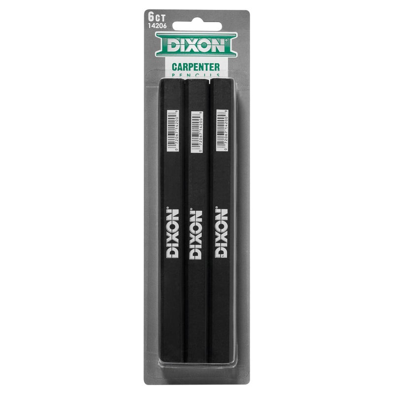 DIXON Industrial Carpenter Pencils, Medium, Black and Silver, 6-Pack, (14206) - Image 1